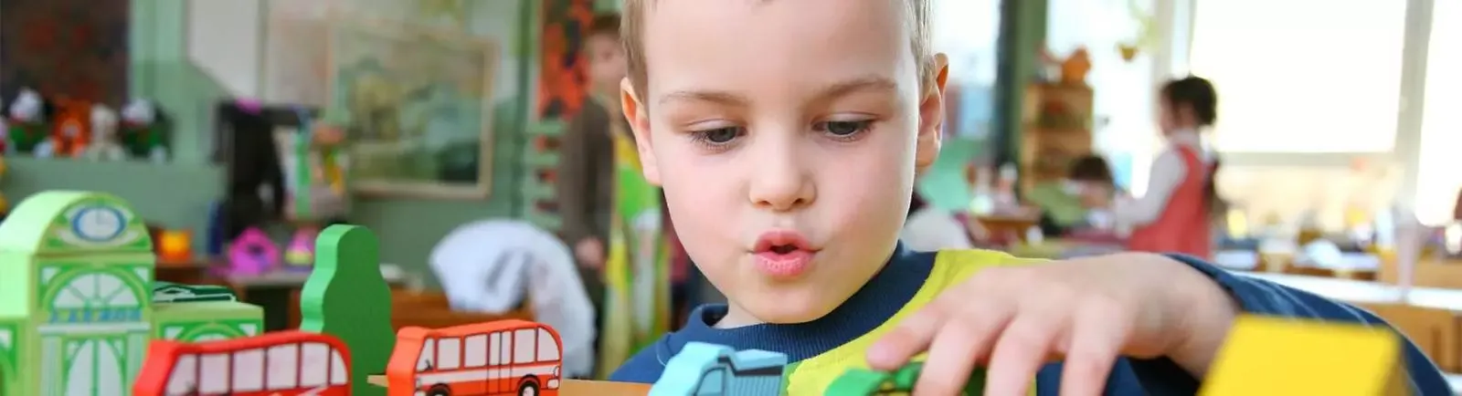 child playing with toys